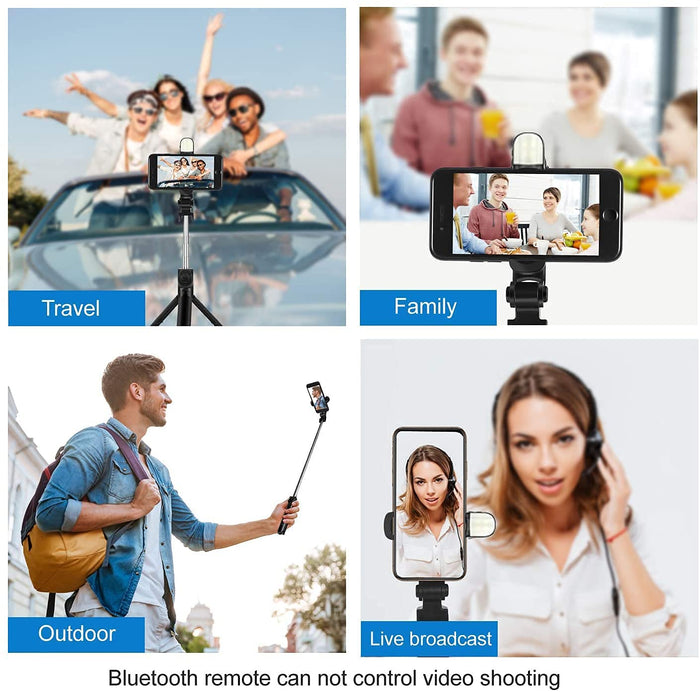 Raptas R1S 3-in-1 Tripod / Selfie Stick with LED Light & Bluetooth Remote