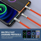 3 In 1 Usb Charging Cable | 120W Charge Cord With Type C Cable