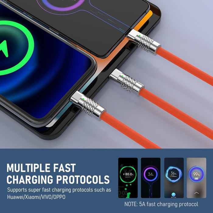 3 In 1 Usb Charging Cable | 120W Charge Cord With Type C Cable