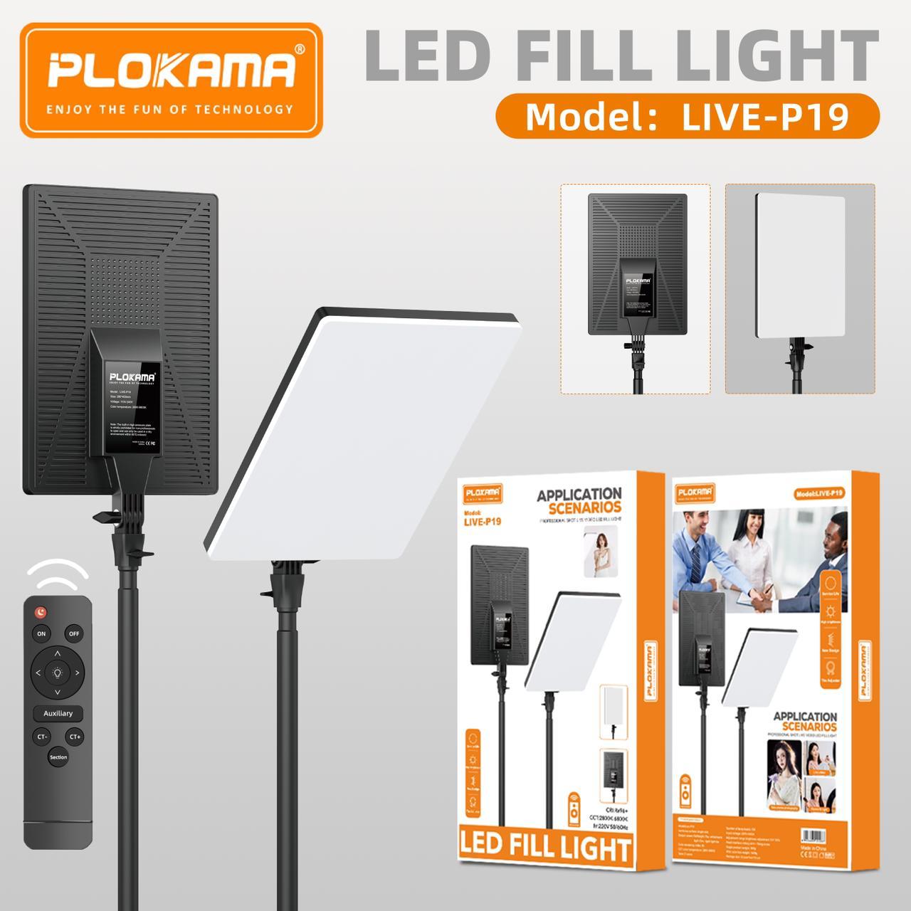 PLOKAMA Live P-19 LED Fill Light with 7ft Stand