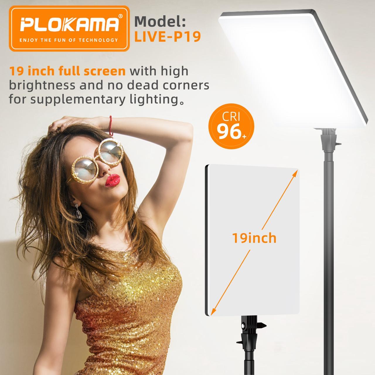 PLOKAMA Live P-19 LED Fill Light with 7ft Stand