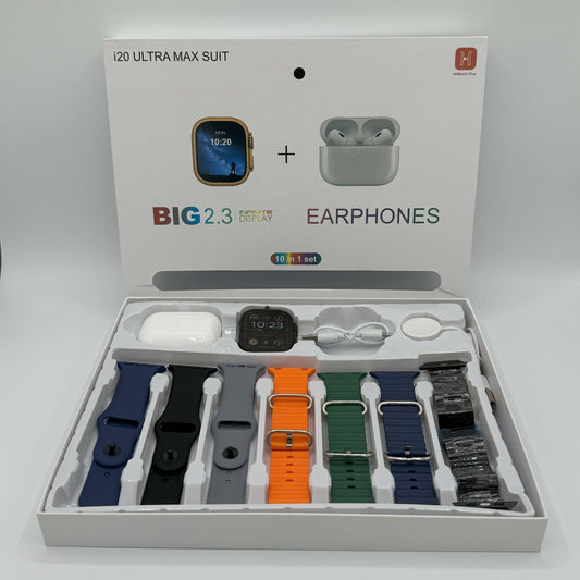 Crown S10 10+1 Smart Watch With 7 strips & Airpods 2