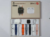 Crown S10 10+1 Smart Watch With 7 strips & Airpods 2