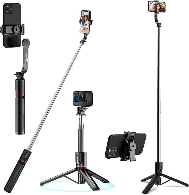 Raptas R1S 3-in-1 Tripod / Selfie Stick with LED Light & Bluetooth Remote