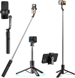 Raptas R1S 3-in-1 Tripod / Selfie Stick with LED Light & Bluetooth Remote